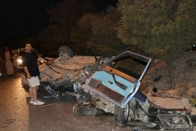 Kilis'te otomobilin devrildiği kazada 2 kişi yaralandı