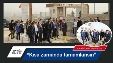 &ldquo;Kısa zamanda tamamlansın&rdquo;