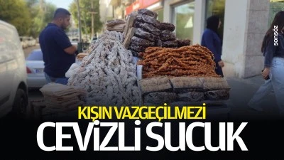 Kışın vazge&ccedil;ilmezi cevizli sucuk