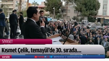 Kısmet &Ccedil;elik, temay&uuml;l&rsquo;de 30. sırada&hellip;