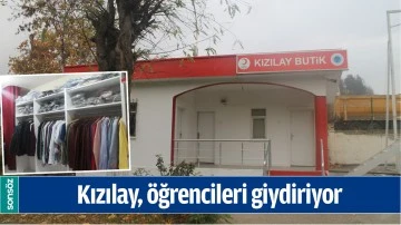 KIZILAY, &Ouml;ĞRENCİLERİ GİYDİRİYOR