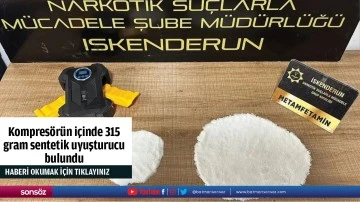 Kompres&ouml;r&uuml;n i&ccedil;inde 315 gram sentetik uyuşturucu bulundu