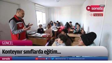 Konteynır sınıflarda eğitim...