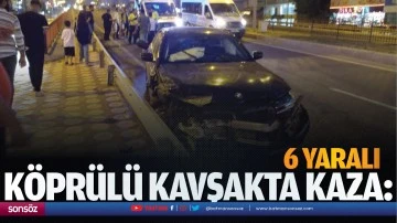 K&ouml;pr&uuml;l&uuml; Kavşakta kaza: 6 yaralı