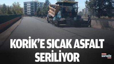 Korik&rsquo;e sıcak asfalt seriliyor