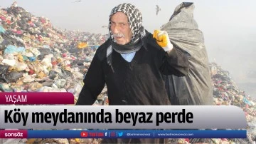 K&ouml;y meydanında beyaz perde