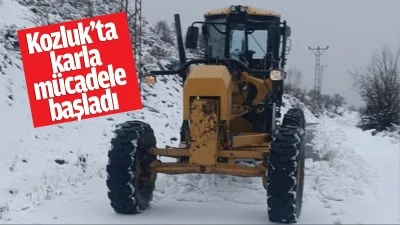 Kozluk&rsquo;ta karla m&uuml;cadele başladı