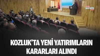 Kozluk&rsquo;ta yeni yatırımların kararları alındı