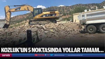 Kozluk&rsquo;un 5 noktasında yollar tamam&hellip;