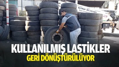 Kullanılmış lastikler, geri d&ouml;n&uuml;şt&uuml;r&uuml;l&uuml;yor
