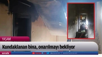 Kundaklanan bina, onarılmayı bekliyor