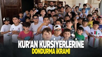 Kur&rsquo;an kursiyerlerine dondurma ikramı