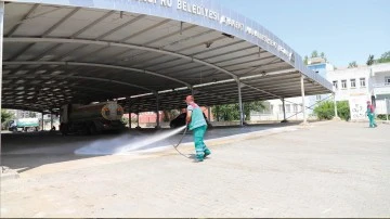 Kurban kesim yerleri dezenfekte edildi