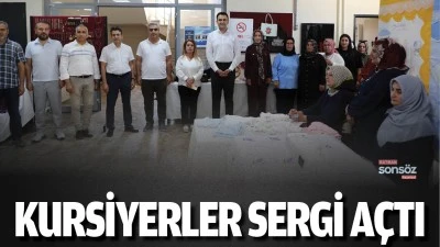Kursiyerler sergi a&ccedil;tı