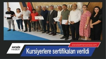 Kursiyerlere sertifikaları verildi