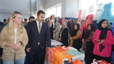 Kursiyerlerinin yaptıkları &uuml;r&uuml;nler sergilendi