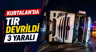Kurtalan&rsquo;da tır devrildi: 3 yaralı