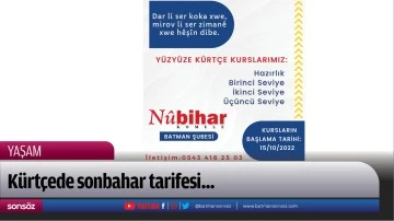 K&uuml;rt&ccedil;ede sonbahar tarifesi...