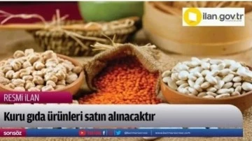 Kuru gıda satın alınacak