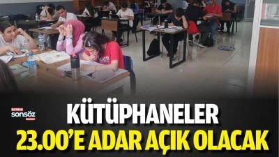 K&uuml;t&uuml;phaneler 23.00&rsquo;e adar a&ccedil;ık olacak