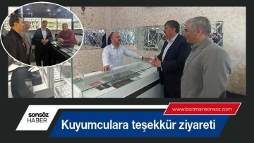 Kuyumculara teşekk&uuml;r ziyareti