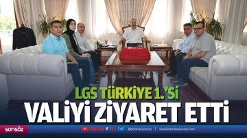 LGS T&uuml;rkiye 1.&rsquo;si, valiyi ziyaret etti