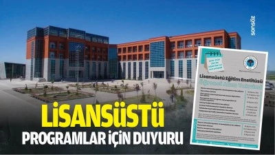 Lisans&uuml;st&uuml; programlar i&ccedil;in duyuru&hellip;