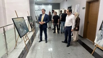 Lise &ouml;ğrencileri Filistin temalı resim sergisi a&ccedil;tı