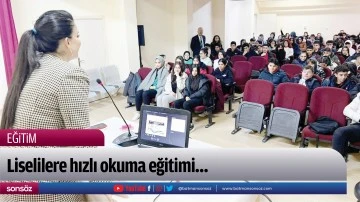 Liselilere hızlı okuma eğitimi&hellip;
