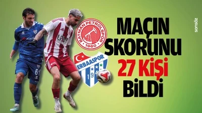 Ma&ccedil;ın skorunu 27 kişi bildi
