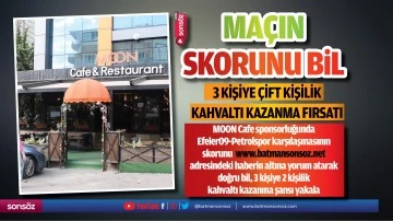 Ma&ccedil;ın skorunu bil &ccedil;ift kişilik kahvaltı kazan