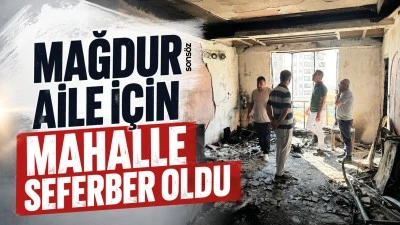 Mağdur aile i&ccedil;in mahalle seferber oldu