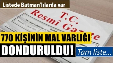 MAL VARLIKLARI DONDURULDU