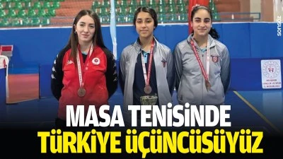Masa tenisinde T&uuml;rkiye &uuml;&ccedil;&uuml;nc&uuml;s&uuml;y&uuml;z