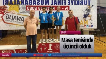 Masa tenisinde &uuml;&ccedil;&uuml;nc&uuml; olduk