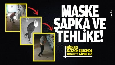 Maske, şapka ve tehlike! Michael Jackson kılığında trafoya girdiler!