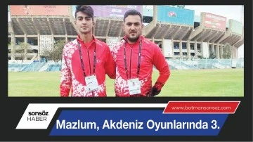 Mazlum, Akdeniz Oyunlarında 3.