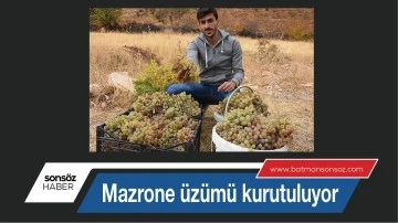 Mazrone &uuml;z&uuml;m&uuml; kurutuluyor