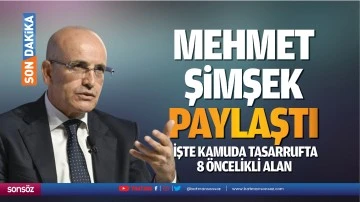 Mehmet Şimşek paylaştı: İşte kamuda tasarrufta 8 &ouml;ncelikli alan