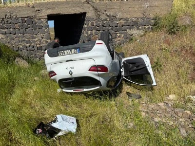 Menfezden d&uuml;şen otomobilin s&uuml;r&uuml;c&uuml;s&uuml; yaralandı