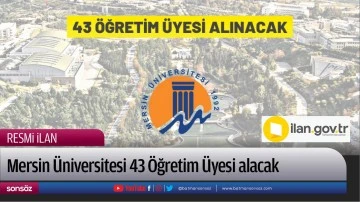 Mersin &Uuml;niversitesi 43 &Ouml;ğretim &Uuml;yesi alacak