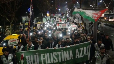 Meşaleler, Gazze i&ccedil;in yandı