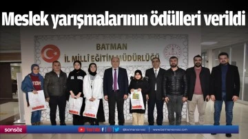 Meslek yarışmalarının &ouml;d&uuml;lleri verildi