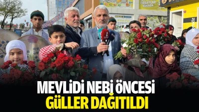 Mevlidi Nebi &ouml;ncesi g&uuml;ller dağıtıldı