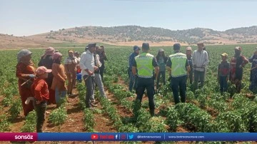 Mevsimlik tarım iş&ccedil;ilerine trafik eğitimi verildi