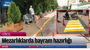 Mezarlıklarda bayram hazırlığı