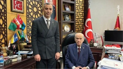 MHP Genel Başkanı Bah&ccedil;eli, partisinin Siirt İl Başkanı T&uuml;kenmez'i kabul etti