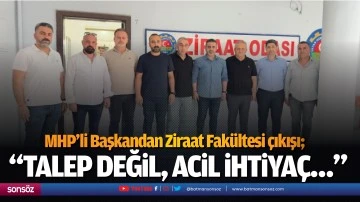 MHP&rsquo;li Başkandan Ziraat Fak&uuml;ltesi &ccedil;ıkışı;
