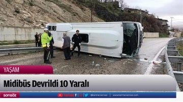 Midib&uuml;s Devrildi 10 Yaralı