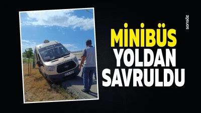 Minib&uuml;s yoldan savruldu
